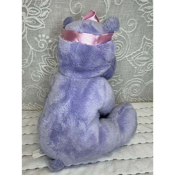 Applause By Russ Plush Stuffed Purple Hippo Pink Bow Sweethearts 9” Heart Patch - Picture 5 of 6